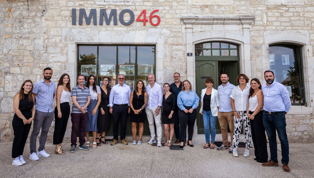 L'équipe Immo 46, agences immobilires Cahors, Prayssac et Gramat dans le Lot